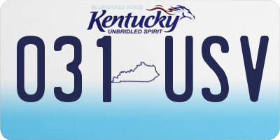 KY license plate 031USV