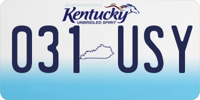KY license plate 031USY