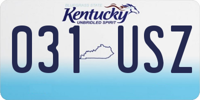 KY license plate 031USZ