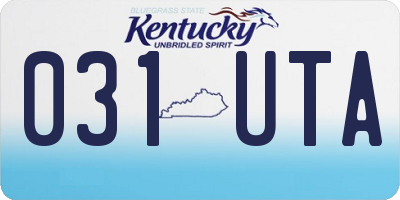 KY license plate 031UTA