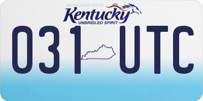 KY license plate 031UTC