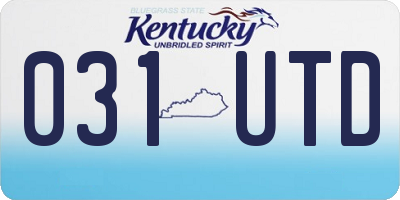 KY license plate 031UTD