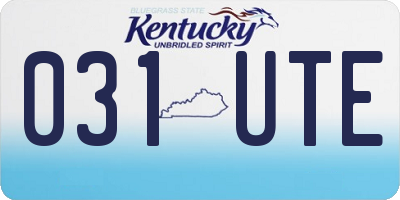 KY license plate 031UTE