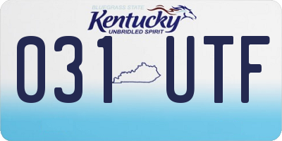 KY license plate 031UTF