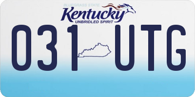 KY license plate 031UTG