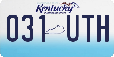 KY license plate 031UTH