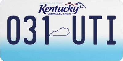 KY license plate 031UTI