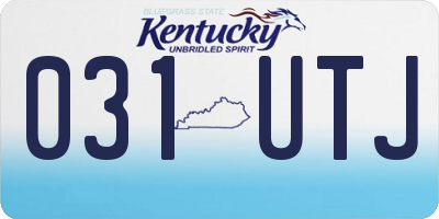 KY license plate 031UTJ