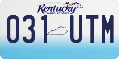 KY license plate 031UTM