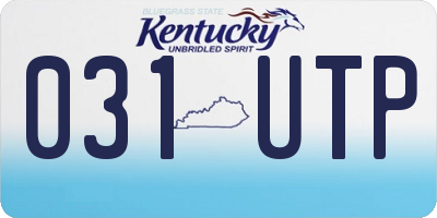 KY license plate 031UTP