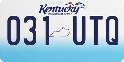 KY license plate 031UTQ