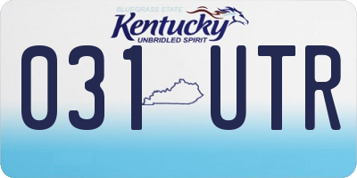 KY license plate 031UTR