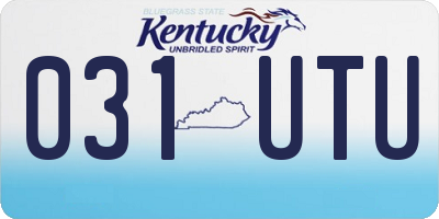 KY license plate 031UTU