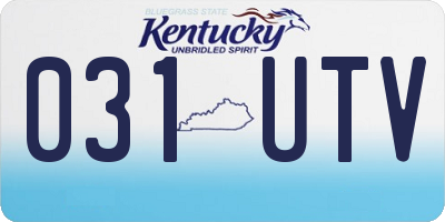 KY license plate 031UTV