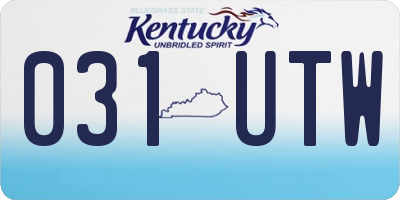 KY license plate 031UTW