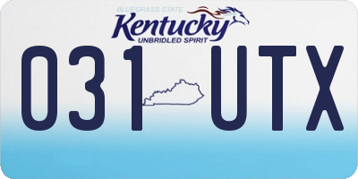 KY license plate 031UTX