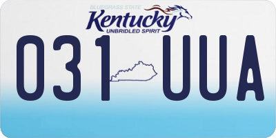 KY license plate 031UUA