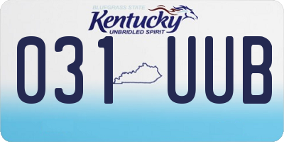 KY license plate 031UUB