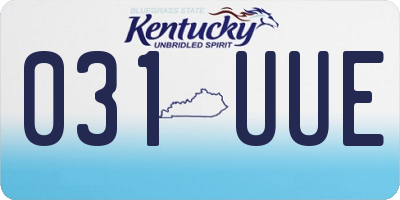 KY license plate 031UUE