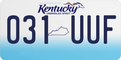 KY license plate 031UUF