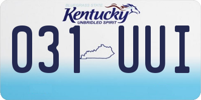 KY license plate 031UUI
