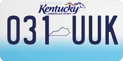 KY license plate 031UUK