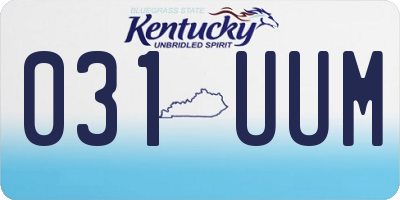 KY license plate 031UUM