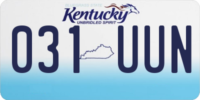 KY license plate 031UUN