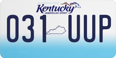 KY license plate 031UUP
