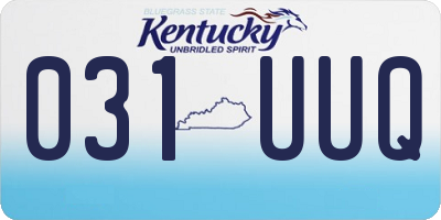 KY license plate 031UUQ