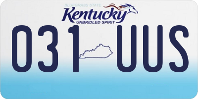 KY license plate 031UUS