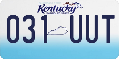 KY license plate 031UUT