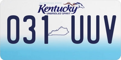 KY license plate 031UUV