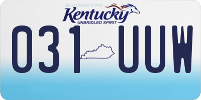 KY license plate 031UUW