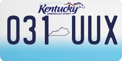 KY license plate 031UUX