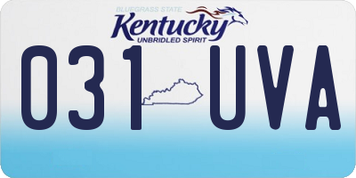 KY license plate 031UVA