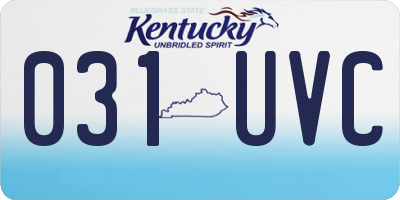 KY license plate 031UVC