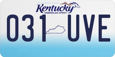 KY license plate 031UVE