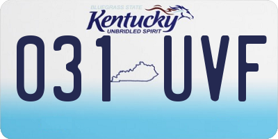 KY license plate 031UVF