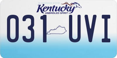 KY license plate 031UVI