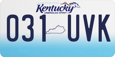 KY license plate 031UVK