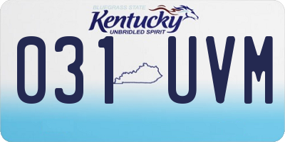 KY license plate 031UVM