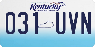 KY license plate 031UVN