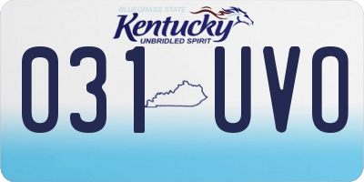 KY license plate 031UVO