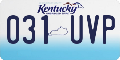 KY license plate 031UVP