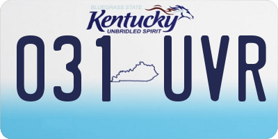 KY license plate 031UVR