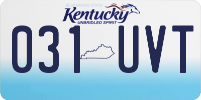 KY license plate 031UVT