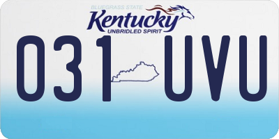 KY license plate 031UVU