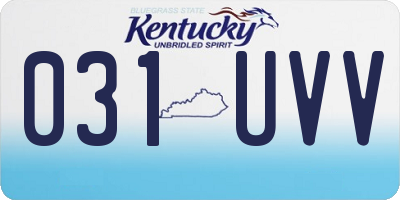 KY license plate 031UVV