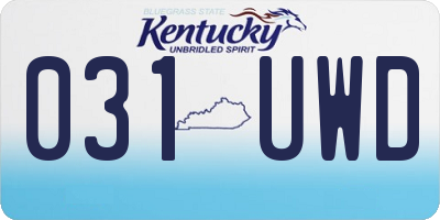 KY license plate 031UWD